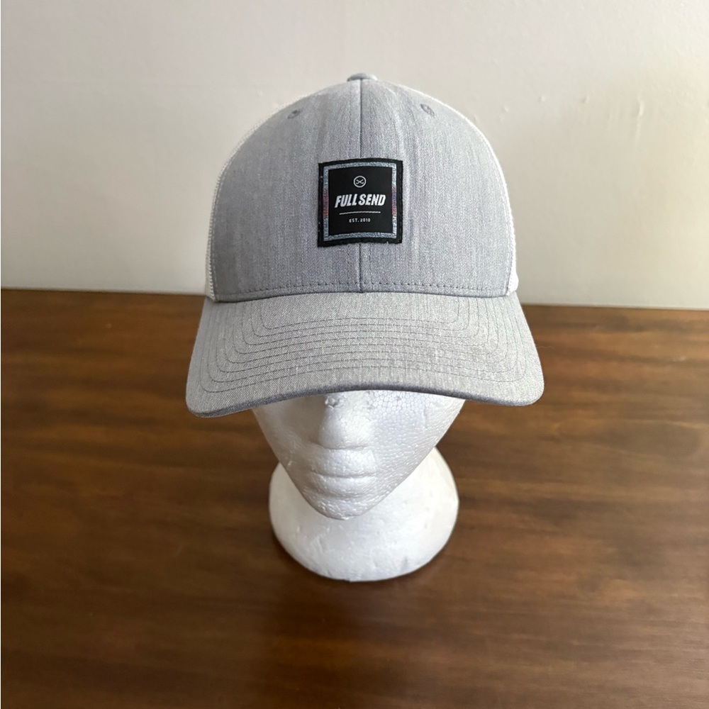 Full Send Gray Cap like new trendy men’s hat trucker beach sporty vacation